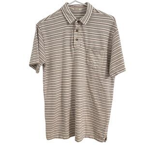 Marine Layer Mens MEDIUM Polo Shirt Short Sleeve Stripe Cotton Blend Golf Preppy
